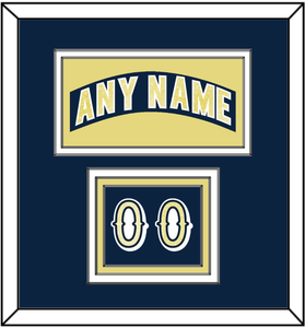 Notre Dame Hockey Nameplate & Number (Shoulder) - Road Blue - Triple Mat 2