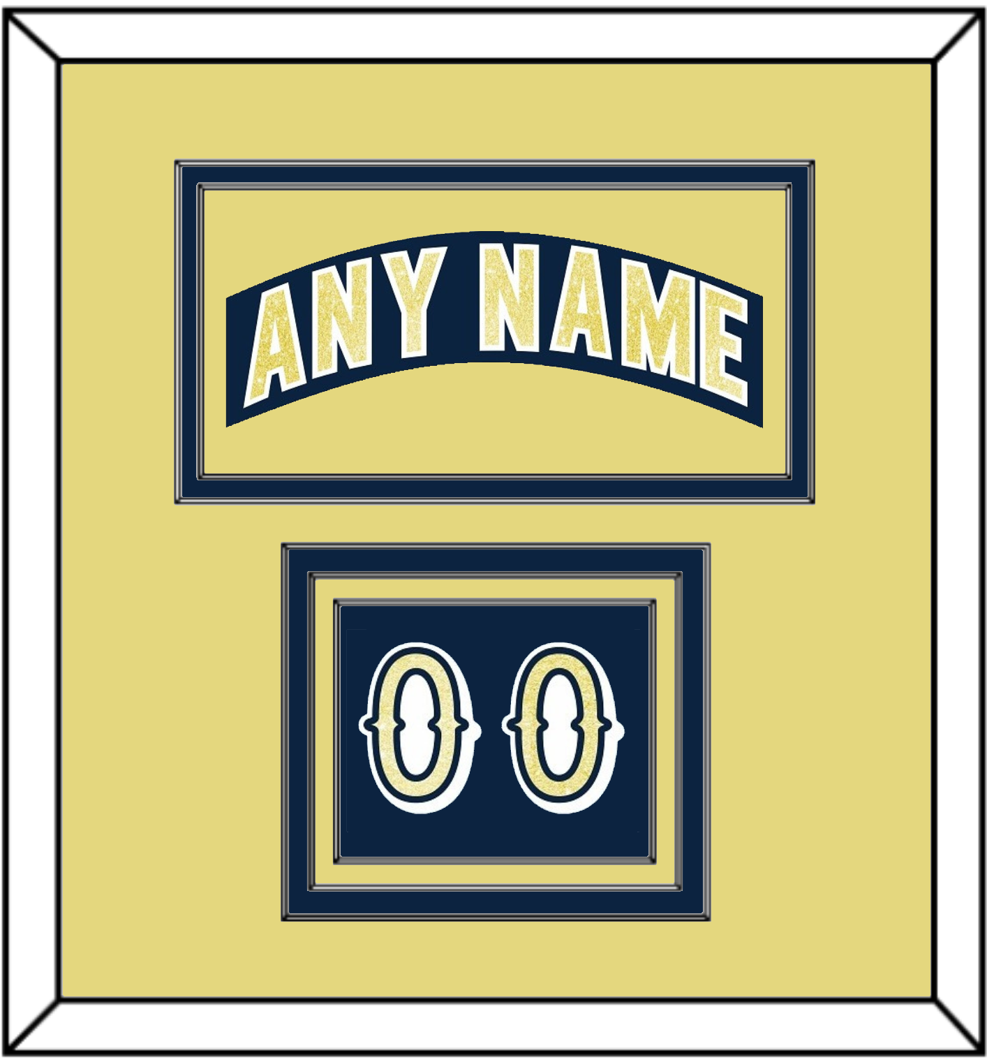 Notre Dame Hockey Nameplate & Number (Shoulder) - Road Blue - Premier Tier 3