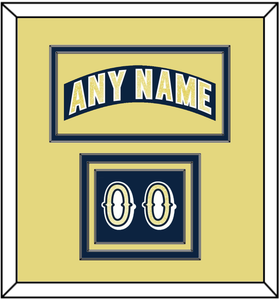 Notre Dame Hockey Nameplate & Number (Shoulder) - Road Blue - Triple Mat 3