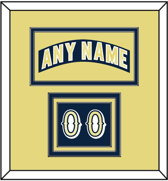 Notre Dame Hockey Nameplate & Number (Shoulder) - Road Blue - Triple Mat 3