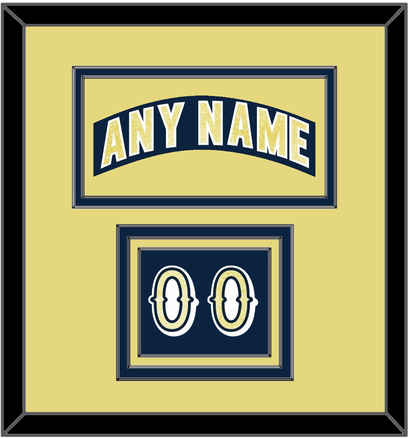 Notre Dame Hockey Nameplate & Number (Shoulder) - Road Blue - Premier Tier 3
