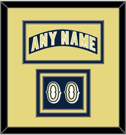 Notre Dame Hockey Nameplate & Number (Shoulder) - Road Blue - Premier Tier 3