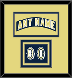 Notre Dame Hockey Nameplate & Number (Shoulder) - Road Blue - Triple Mat 3