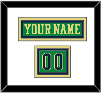 Notre Dame Hockey Nameplate & Number (Shoulder) - Alternate Green (2015) - Premier Tier 1