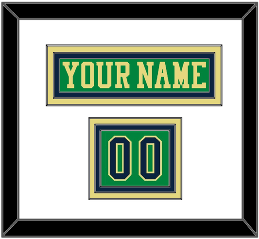 Notre Dame Hockey Nameplate & Number (Shoulder) - Alternate Green (2015) - Premier Tier 1