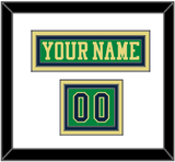 Notre Dame Hockey Nameplate & Number (Shoulder) - Alternate Green (2015) - Triple Mat 1