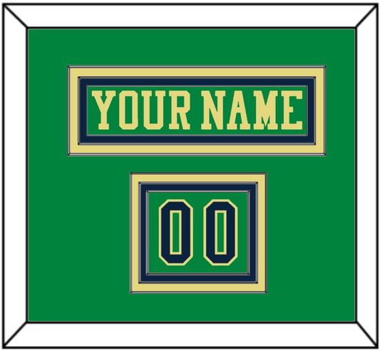 Notre Dame Hockey Nameplate & Number (Shoulder) - Alternate Green (2015) - Premier Tier 2