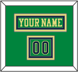 Notre Dame Hockey Nameplate & Number (Shoulder) - Alternate Green (2015) - Triple Mat 2