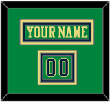 Notre Dame Hockey Nameplate & Number (Shoulder) - Alternate Green (2015) - Triple Mat 2