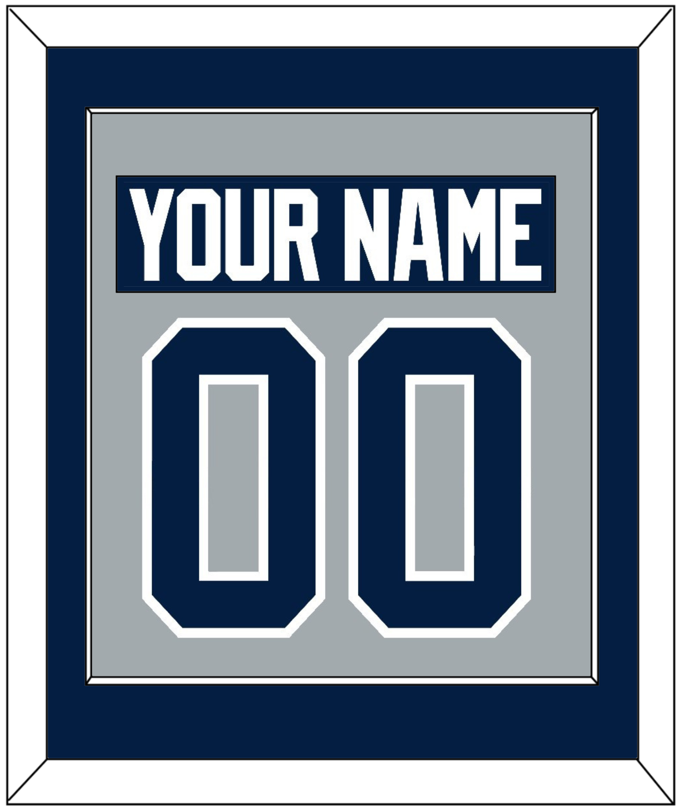 Penn State Nameplate & Number (Back) Combined - Alternate Gray - Essential Tier 2
