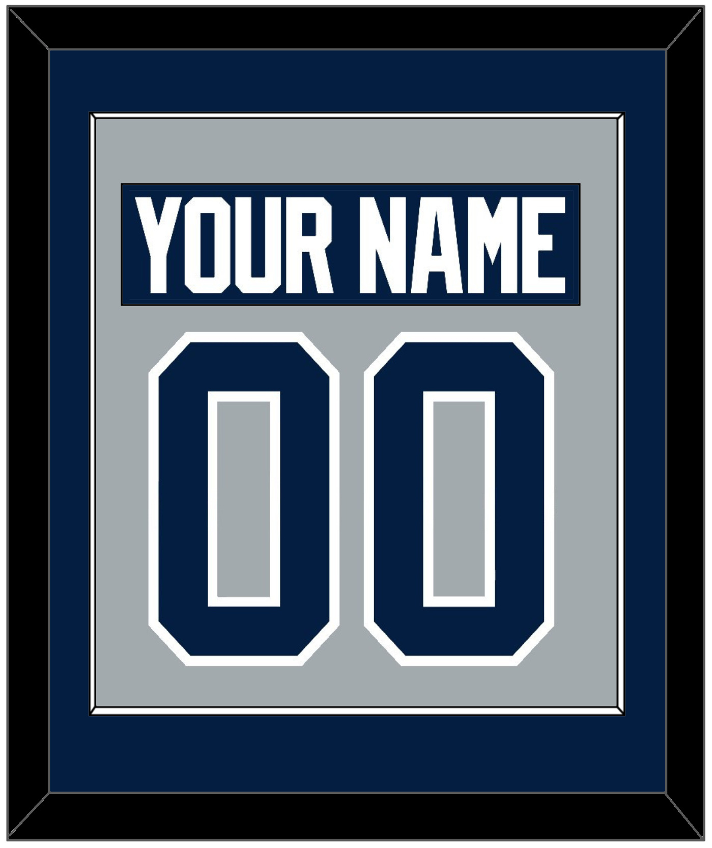 Penn State Nameplate & Number (Back) Combined - Alternate Gray - Essential Tier 2