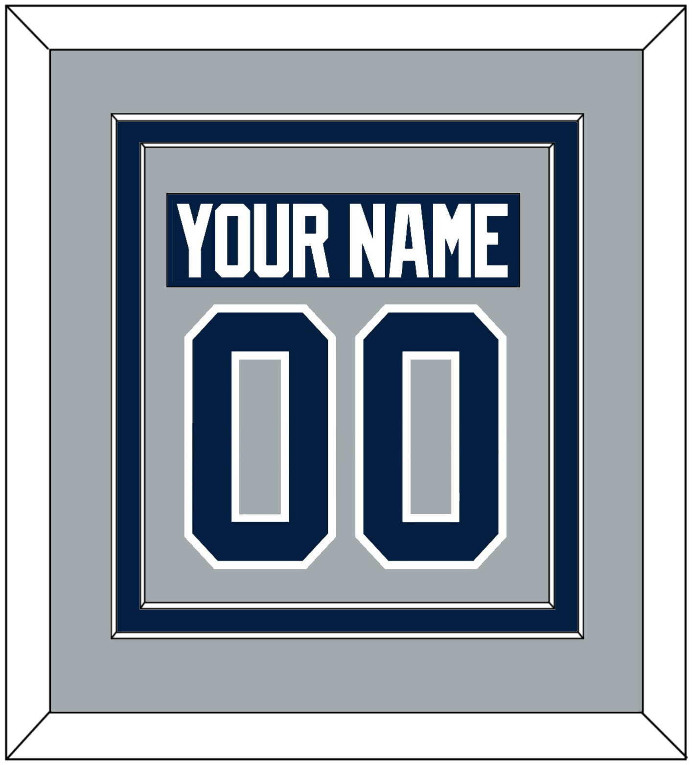 Penn State Nameplate & Number (Back) Combined - Alternate Gray - Signature Tier 2