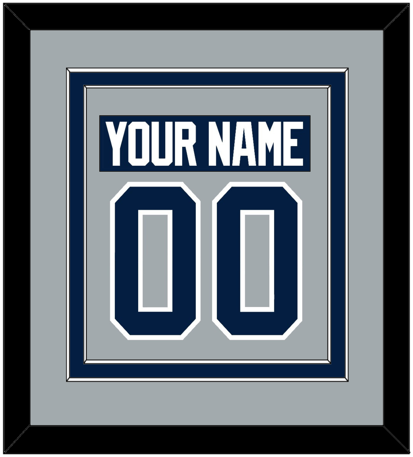 Penn State Nameplate & Number (Back) Combined - Alternate Gray - Signature Tier 2