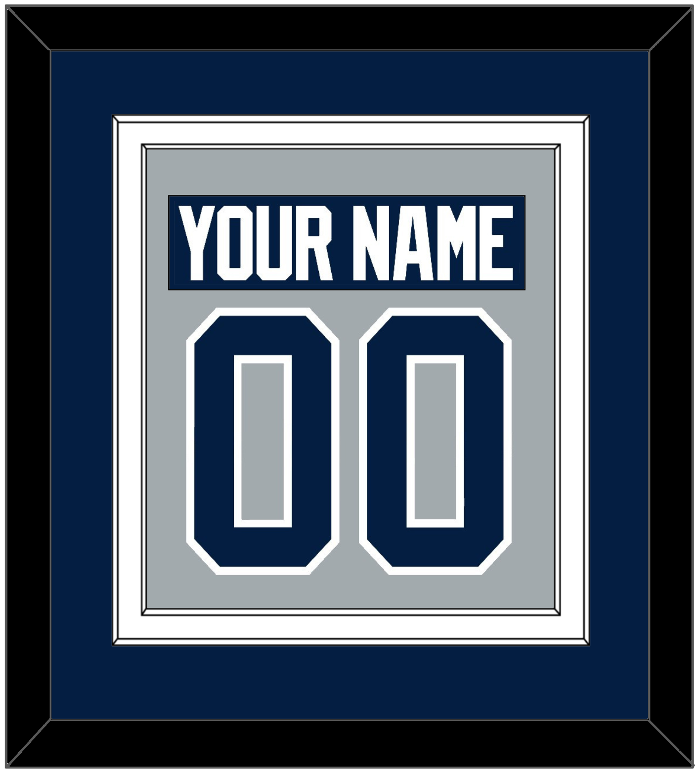 Penn State Nameplate & Number (Back) Combined - Alternate Gray - Signature Tier 3