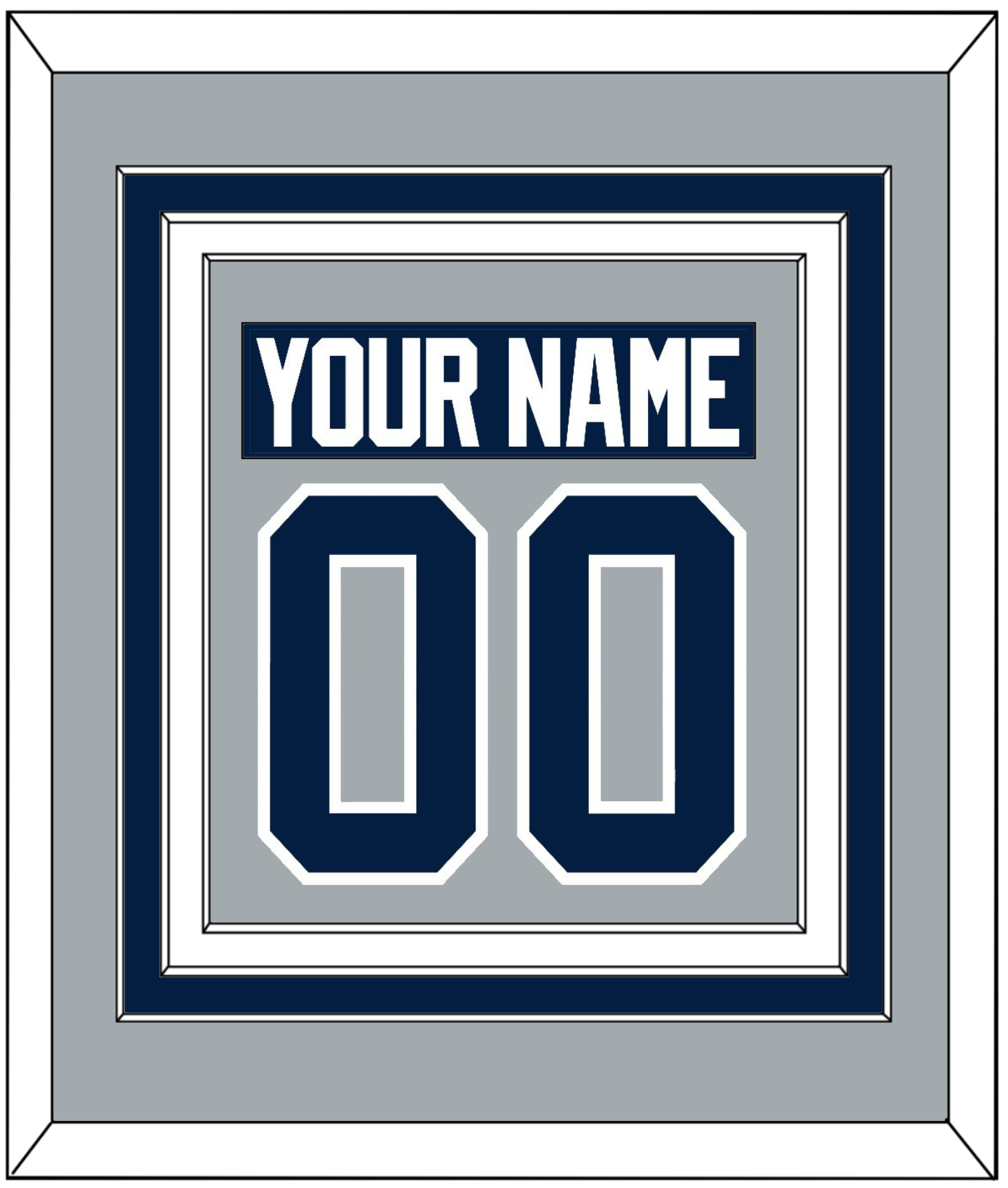 Penn State Nameplate & Number (Back) Combined - Alternate Gray - Premier Tier 2