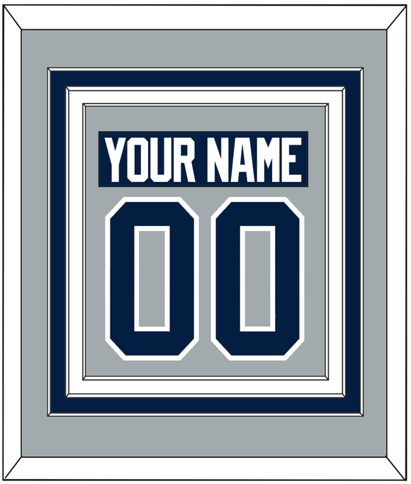 Penn State Nameplate & Number (Back) Combined - Alternate Gray - Triple Mat 2