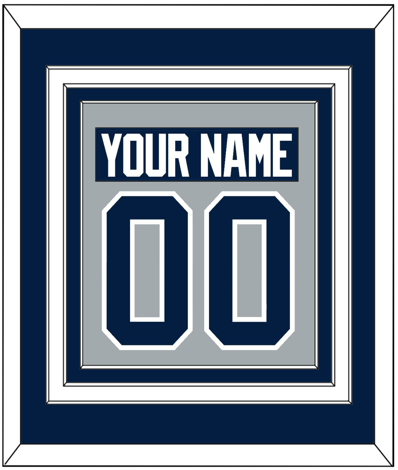Penn State Nameplate & Number (Back) Combined - Alternate Gray - Premier Tier 3