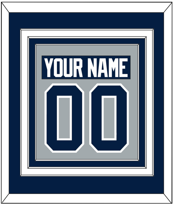 Penn State Nameplate & Number (Back) Combined - Alternate Gray - Triple Mat 3