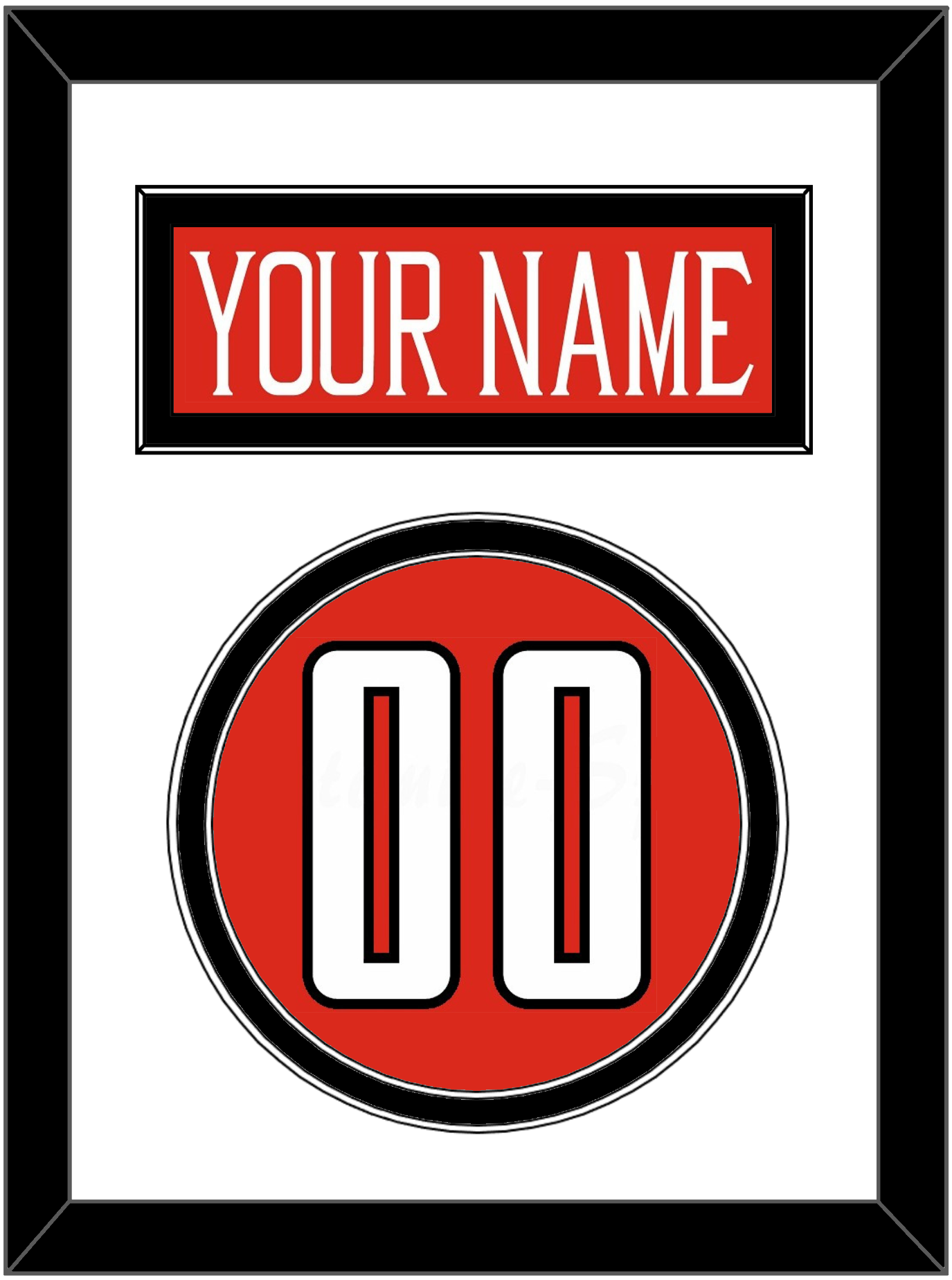 Texas Tech Baseball Nameplate & Number (Back) - Alternate Red (2018-2019) - Signature Tier 1