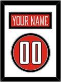 Texas Tech Baseball Nameplate & Number (Back) - Alternate Red (2018-2019) - Double Mat 1