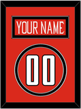 Texas Tech Baseball Nameplate & Number (Back) - Alternate Red (2018-2019) - Double Mat 2