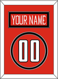 Texas Tech Baseball Nameplate & Number (Back) - Alternate Red (2018-2019) - Double Mat 2