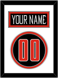 Texas Tech Baseball Nameplate & Number (Back) - Alternate Black (2018-2019) - Double Mat 1