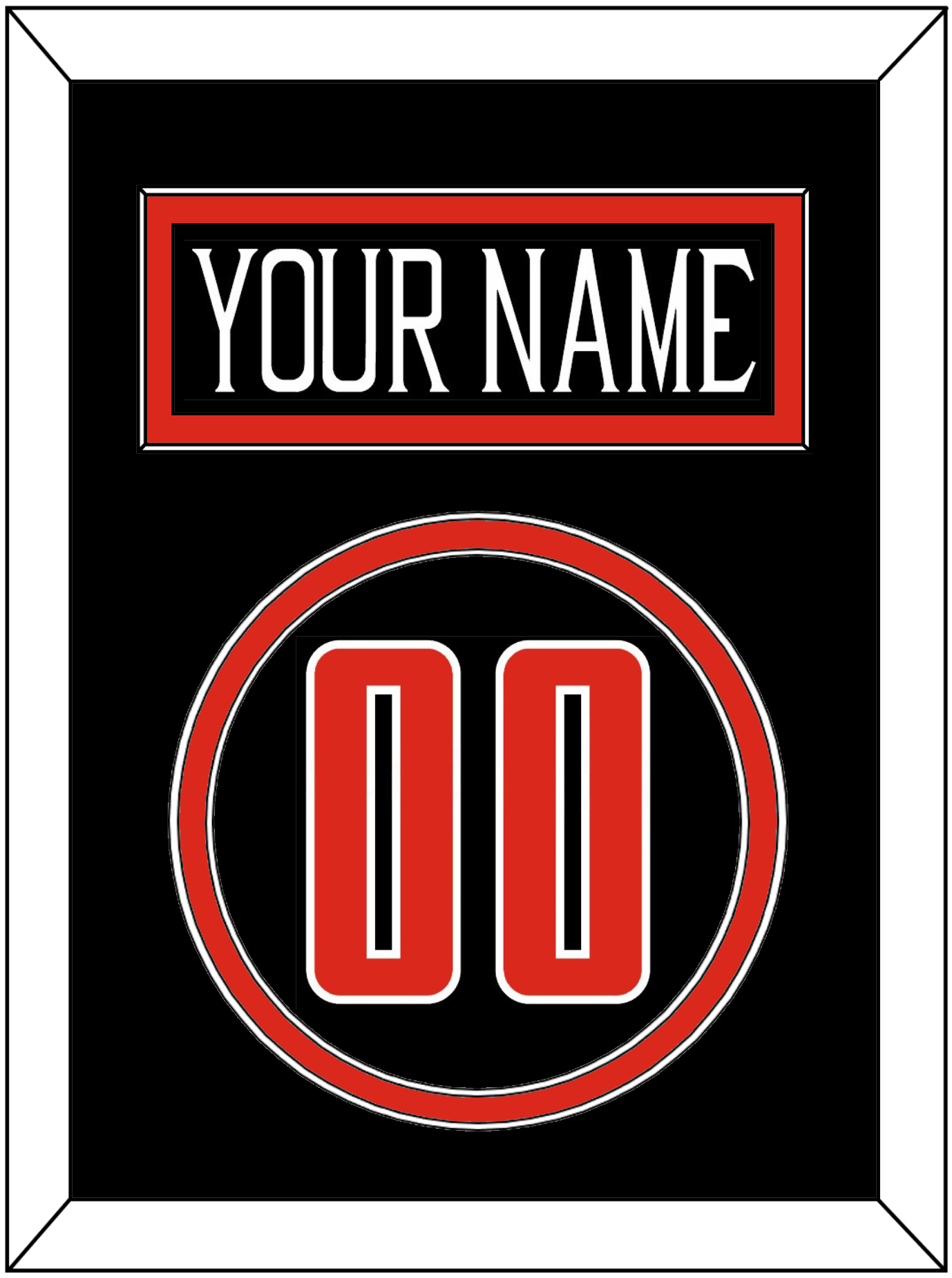 Texas Tech Baseball Nameplate & Number (Back) - Alternate Black (2018-2019) - Signature Tier 2