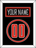 Texas Tech Baseball Nameplate & Number (Back) - Alternate Black (2018-2019) - Double Mat 2