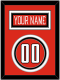 Texas Tech Baseball Nameplate & Number (Back) - Alternate Red (2018-2019) - Triple Mat 2