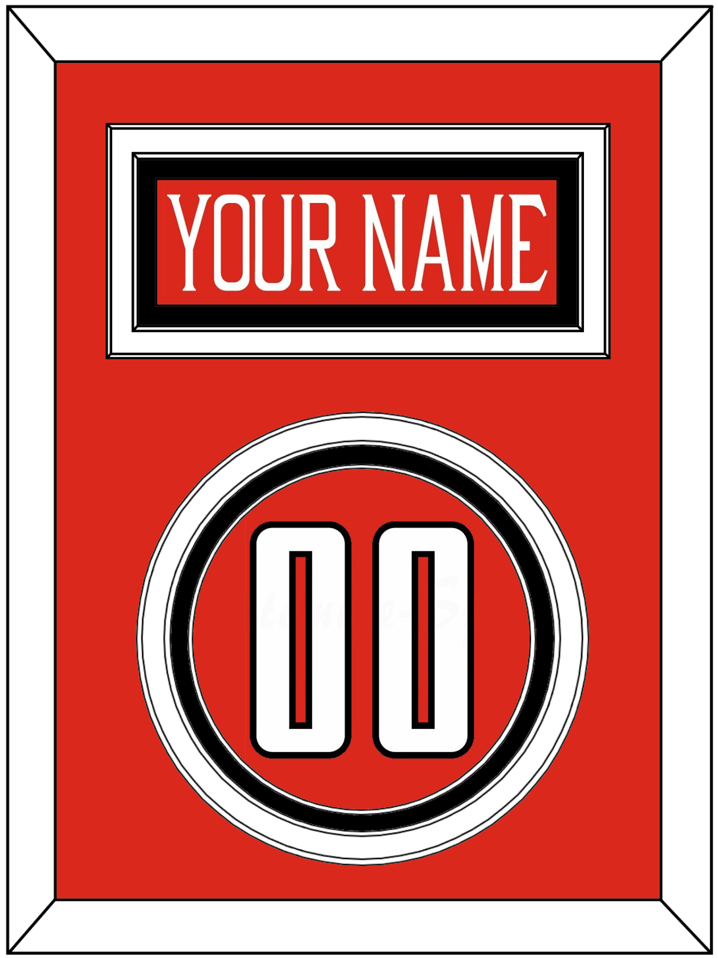 Texas Tech Baseball Nameplate & Number (Back) - Alternate Red (2018-2019) - Premier Tier 2