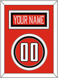 Texas Tech Baseball Nameplate & Number (Back) - Alternate Red (2018-2019) - Triple Mat 2