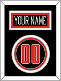 Texas Tech Baseball Nameplate & Number (Back) - Alternate Black (2018-2019) - Triple Mat 2