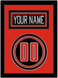 Texas Tech Baseball Nameplate & Number (Back) - Alternate Black (2018-2019) - Triple Mat 3