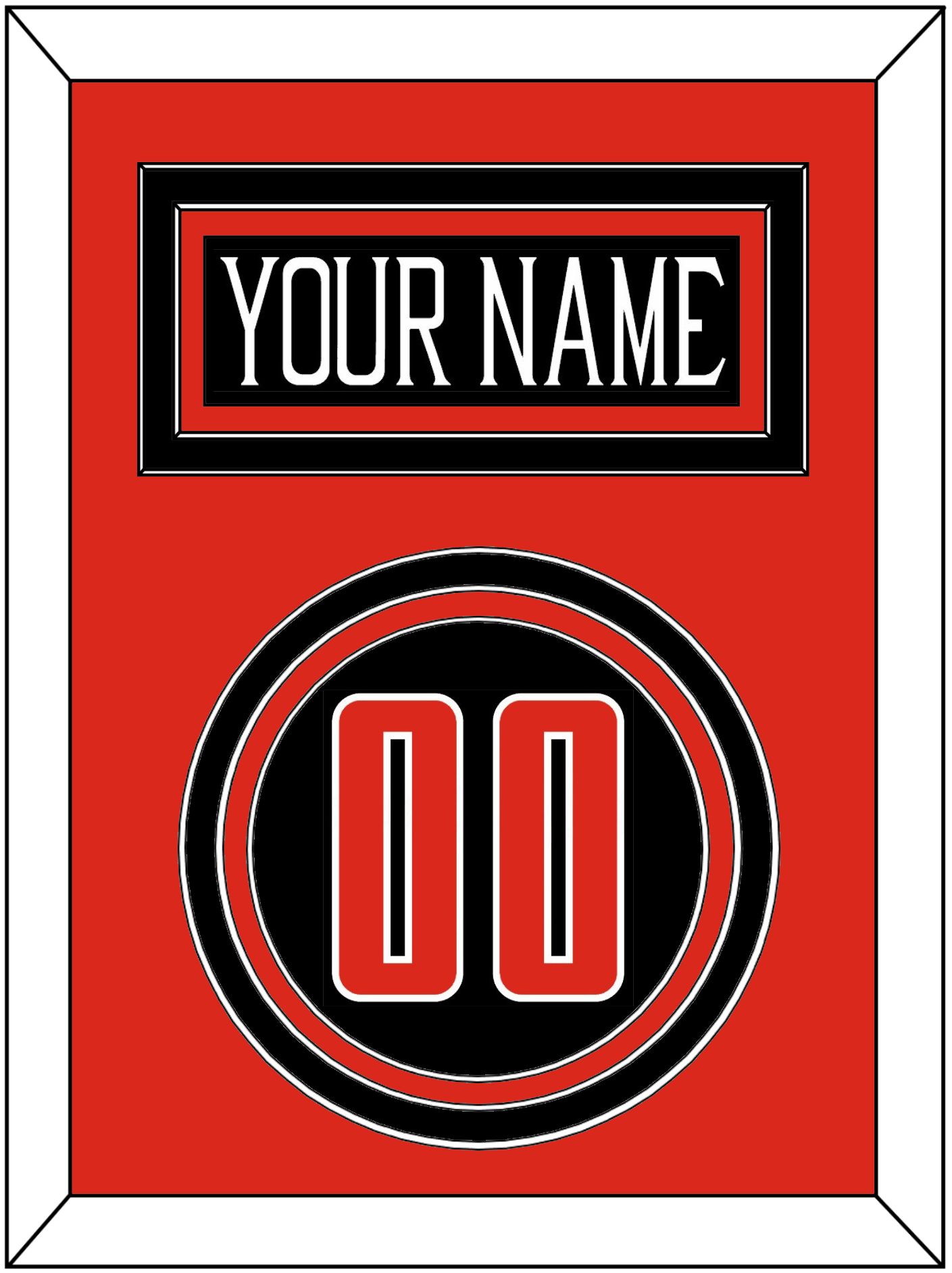 Texas Tech Baseball Nameplate & Number (Back) - Alternate Black (2018-2019) - Premier Tier 3