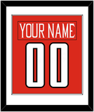 Texas Tech Baseball Nameplate & Number (Back) Combined - Alternate Red (2018-2019) - Single Mat 1
