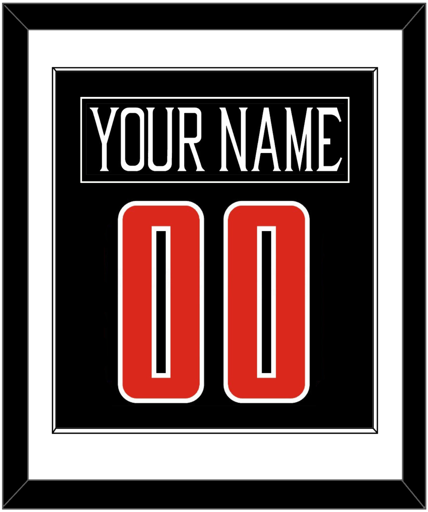 Texas Tech Baseball Nameplate & Number (Back) Combined - Alternate Black (2018-2019) - Essential Tier 1