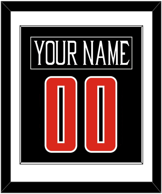 Texas Tech Baseball Nameplate & Number (Back) Combined - Alternate Black (2018-2019) - Essential Tier 1