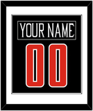 Texas Tech Baseball Nameplate & Number (Back) Combined - Alternate Black (2018-2019) - Single Mat 1