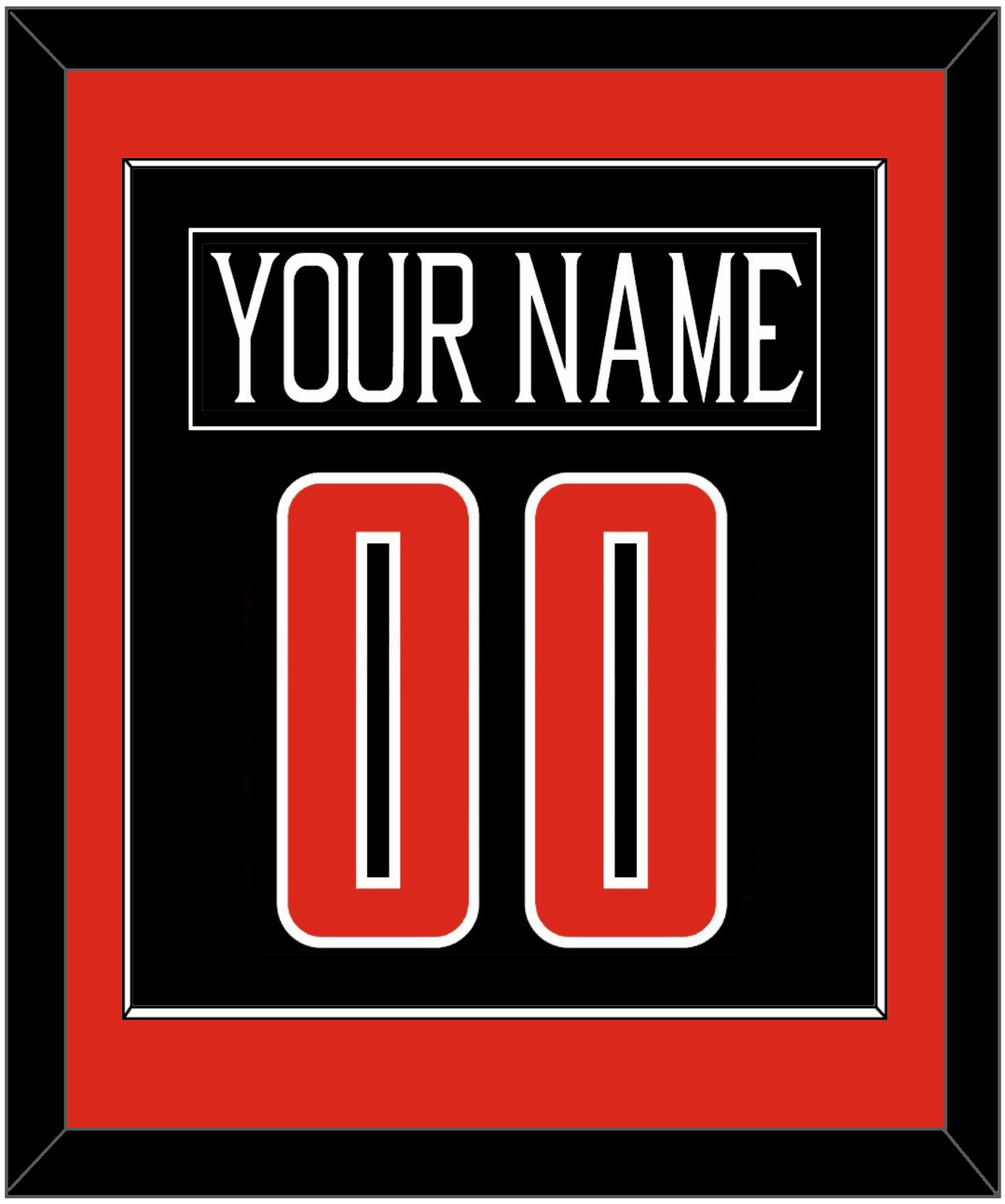 Texas Tech Baseball Nameplate & Number (Back) Combined - Alternate Black (2018-2019) - Essential Tier 2