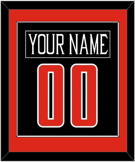 Texas Tech Baseball Nameplate & Number (Back) Combined - Alternate Black (2018-2019) - Essential Tier 2
