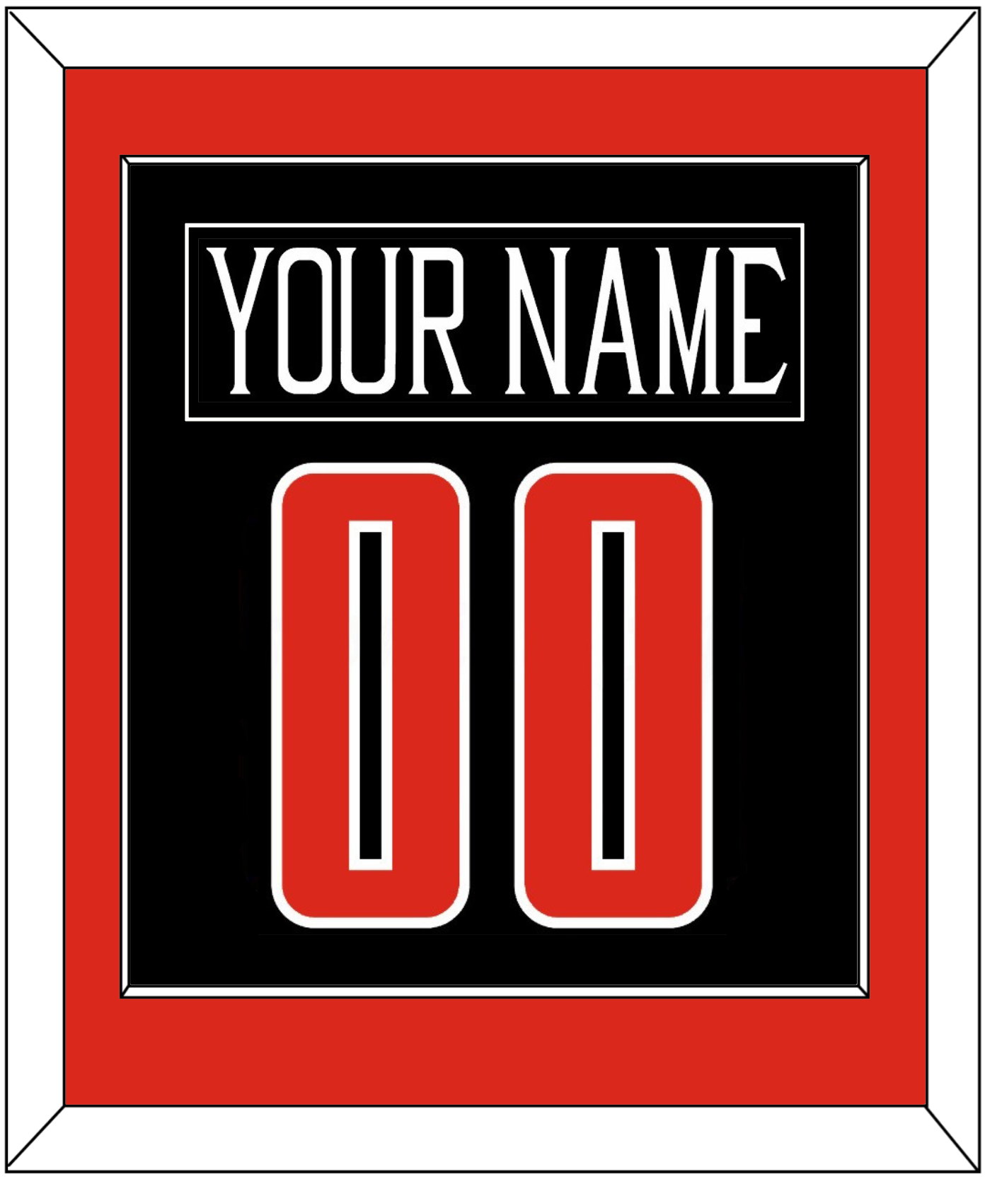 Texas Tech Baseball Nameplate & Number (Back) Combined - Alternate Black (2018-2019) - Essential Tier 2