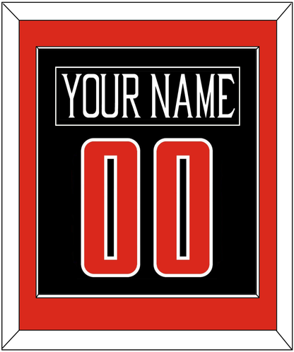 Texas Tech Baseball Nameplate & Number (Back) Combined - Alternate Black (2018-2019) - Essential Tier 2