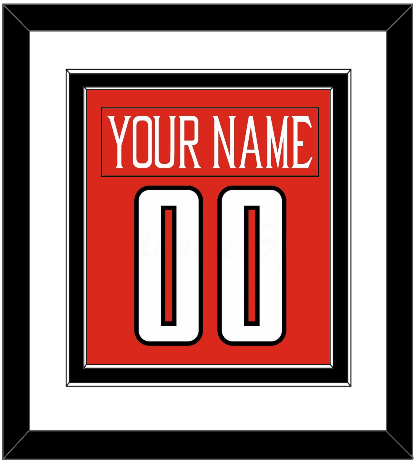 Texas Tech Baseball Nameplate & Number (Back) Combined - Alternate Red (2018-2019) - Signature Tier 1