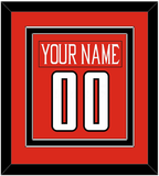 Texas Tech Baseball Nameplate & Number (Back) Combined - Alternate Red (2018-2019) - Double Mat 2