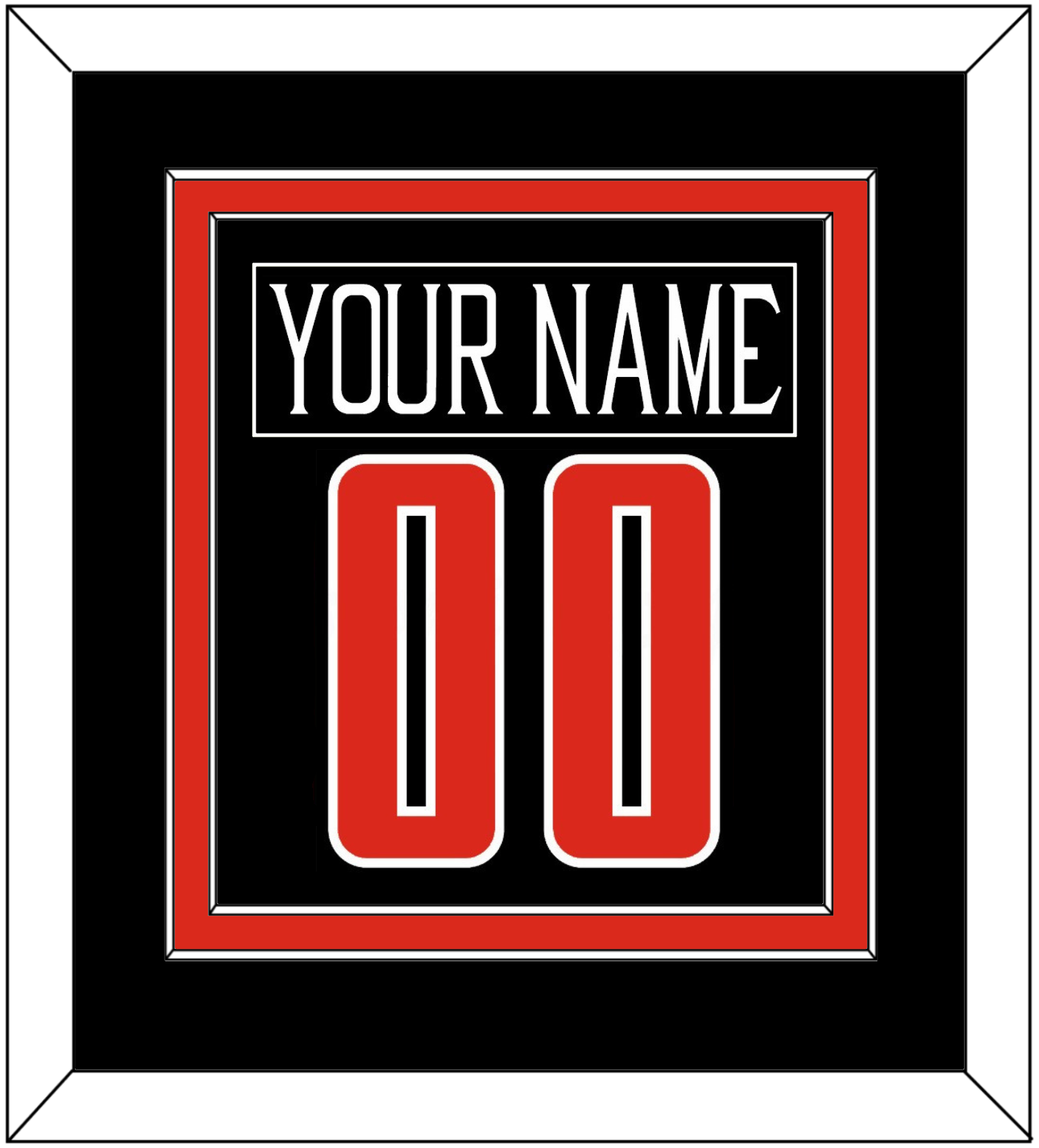 Texas Tech Baseball Nameplate & Number (Back) Combined - Alternate Black (2018-2019) - Signature Tier 2