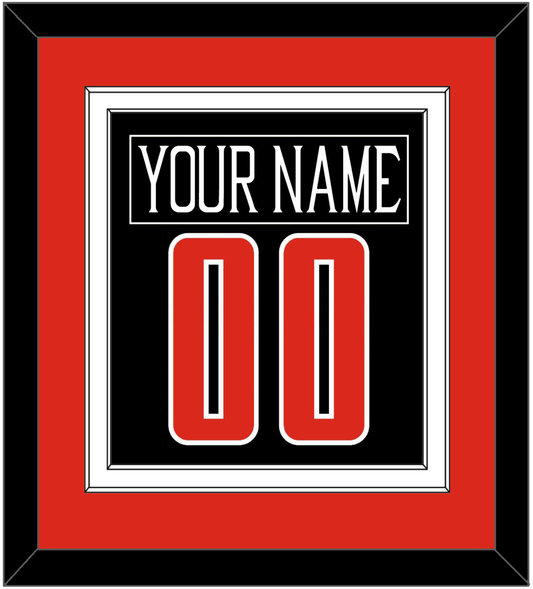 Texas Tech Baseball Nameplate & Number (Back) Combined - Alternate Black (2018-2019) - Signature Tier 3