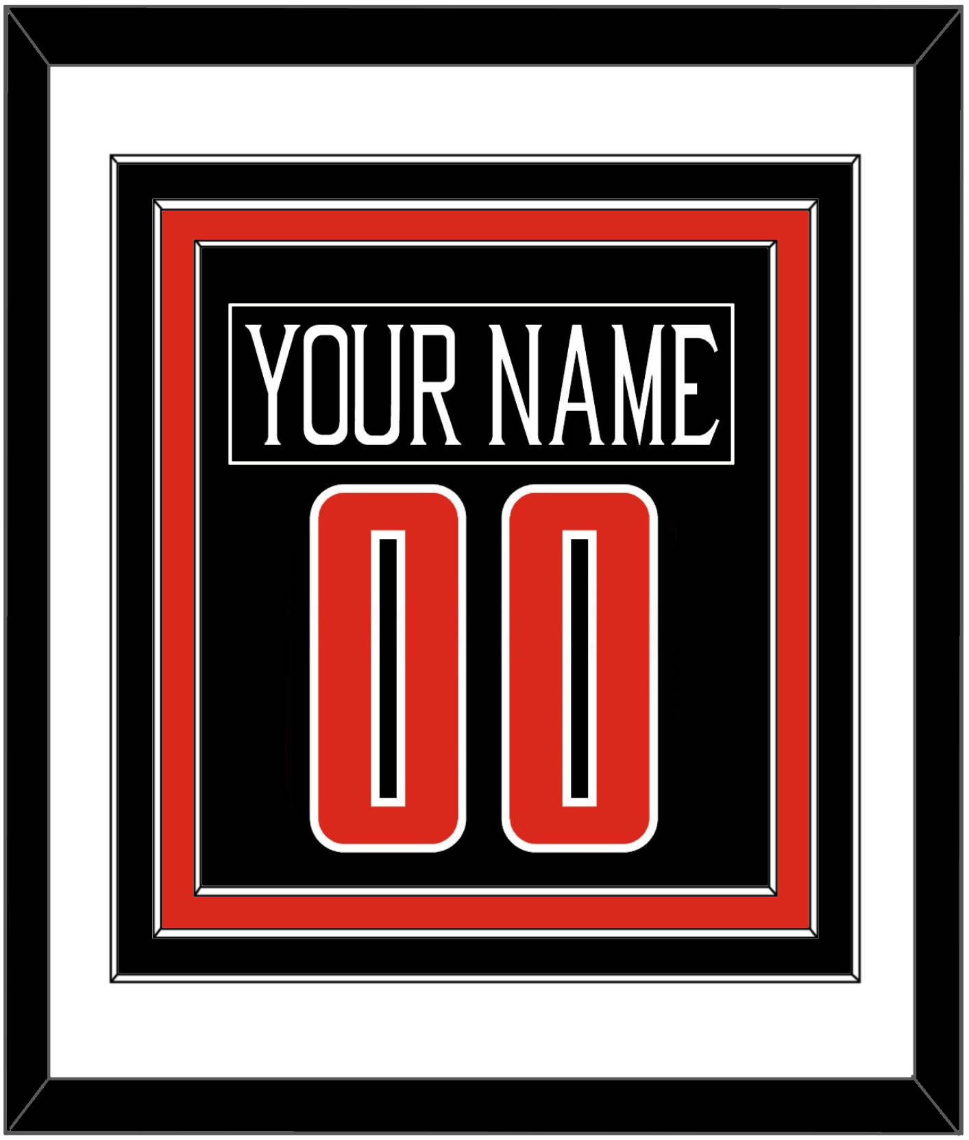Texas Tech Baseball Nameplate & Number (Back) Combined - Alternate Black (2018-2019) - Premier Tier 1
