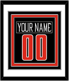 Texas Tech Baseball Nameplate & Number (Back) Combined - Alternate Black (2018-2019) - Triple Mat 1