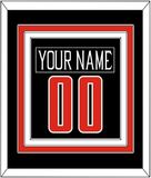 Texas Tech Baseball Nameplate & Number (Back) Combined - Alternate Black (2018-2019) - Triple Mat 2